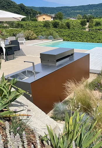 outdoor modern european kitchen