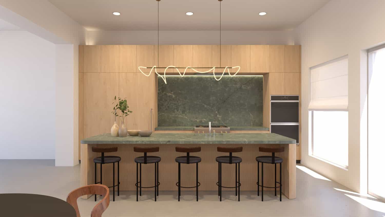 Houston kitchen showroom featuring modern European cabinetry at Foscari Interiors