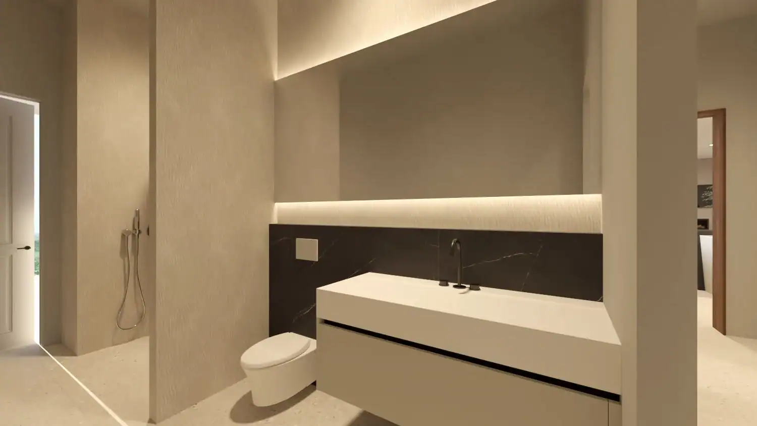 Bathroom vanity rendering by Foscari Interiors