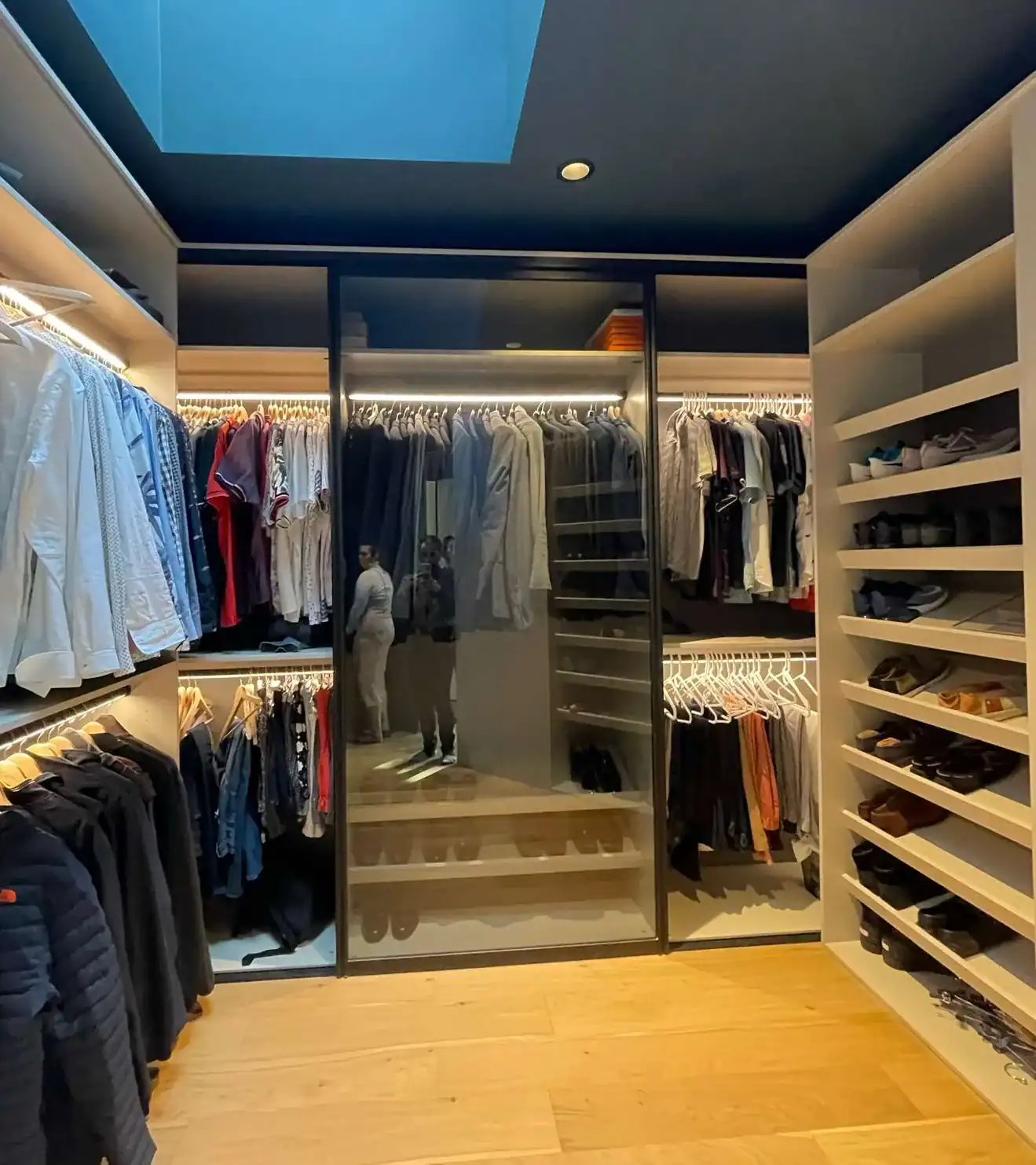 Custom closet and wardrobe system by Foscari Interiors