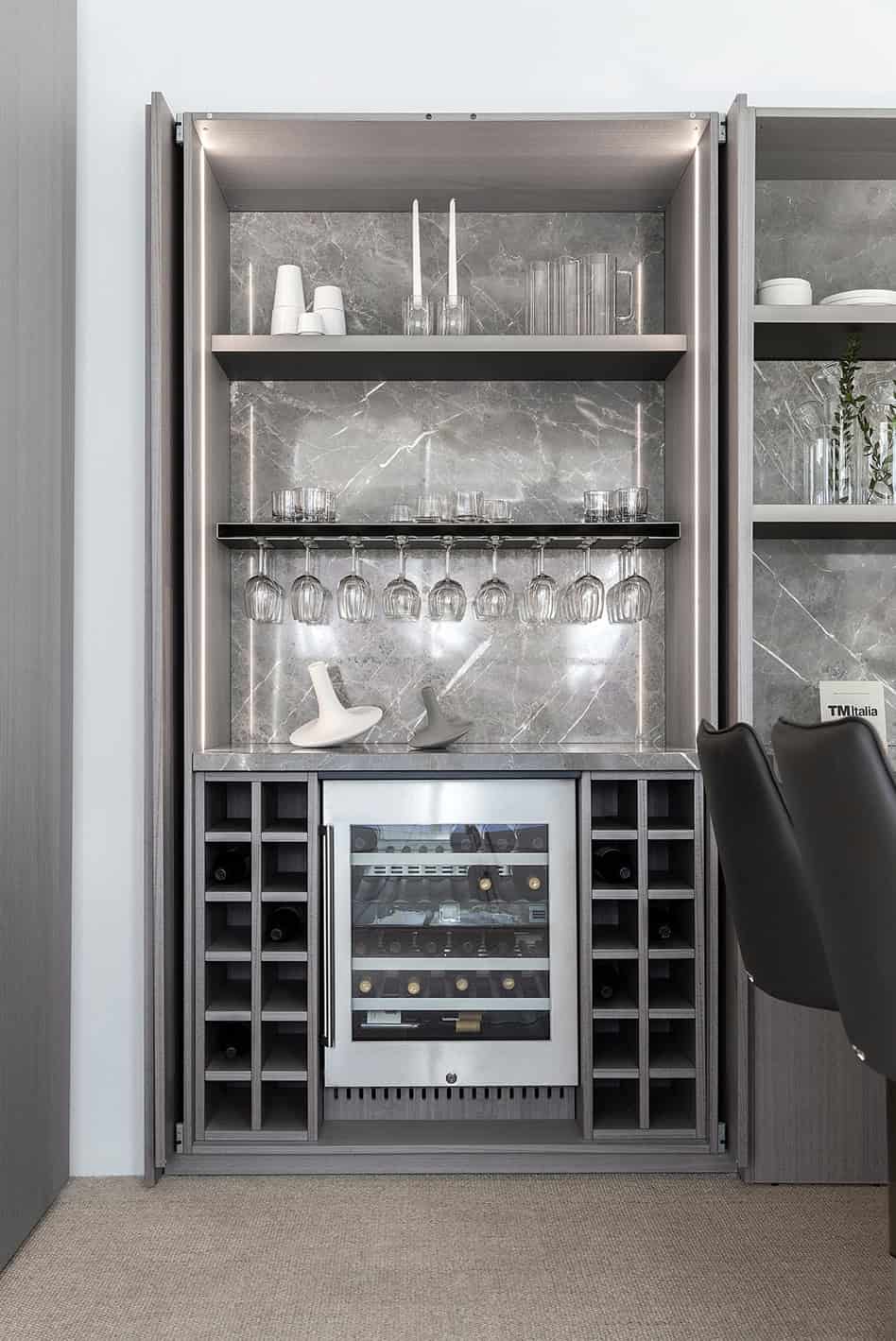 TM Italia kitchen design with integrated wine storage